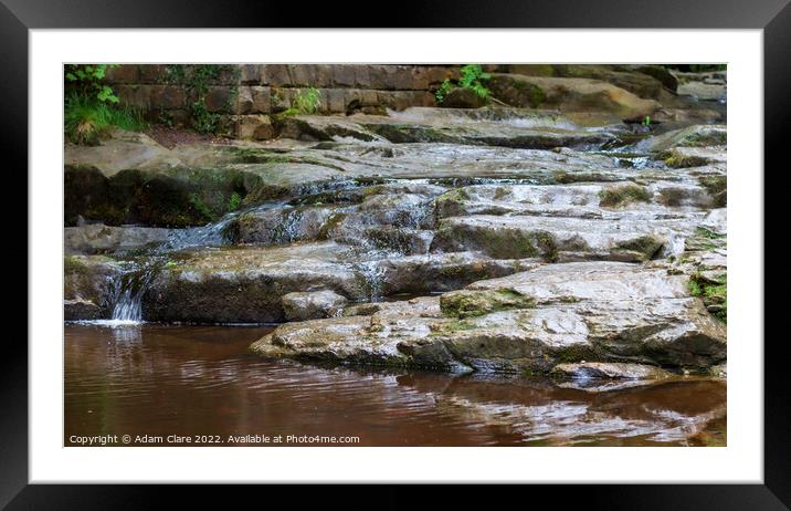 Majestic Waterfall Rush Framed Mounted Print by Adam Clare