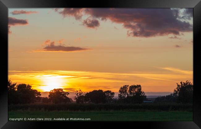 Majestic Yorkshire Sunset Framed Print by Adam Clare