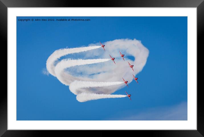 Swirling Red Arrows  Framed Mounted Print by John Kiss