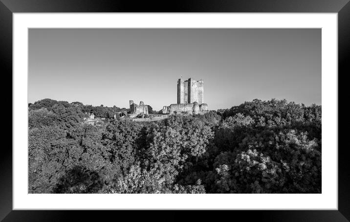 Conisbrough Castle From The Air Framed Mounted Print by Apollo Aerial Photography