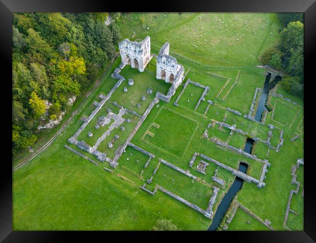 Roche Abbey From The Air Framed Print by Apollo Aerial Photography