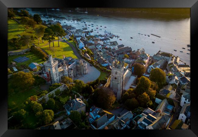 Fowey Church and Place House Framed Print by Apollo Aerial Photography