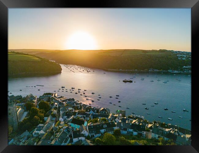 Fowey Cornwall Sunrise Framed Print by Apollo Aerial Photography