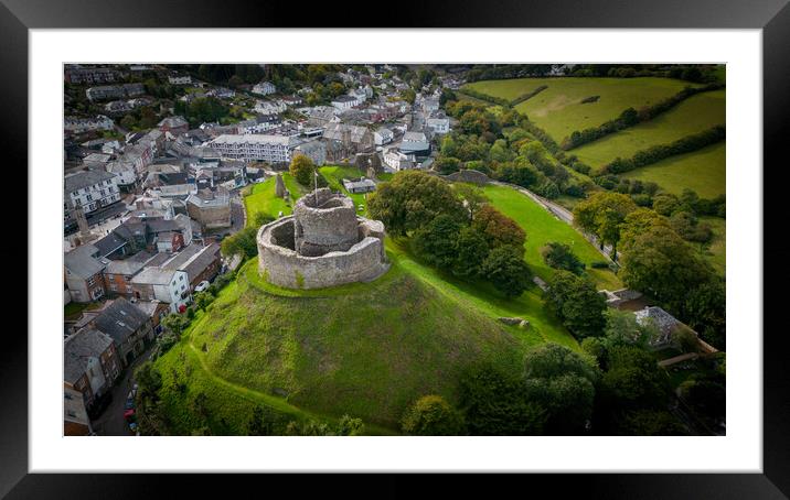 Launceston Castle From The Air Framed Mounted Print by Apollo Aerial Photography