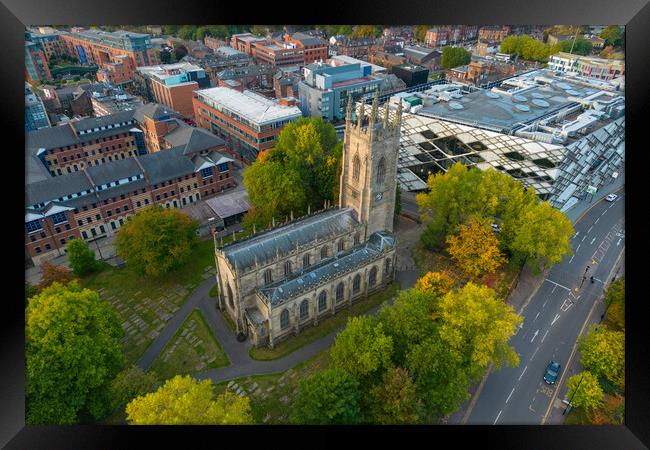 St Georges Church Sheffield Framed Print by Apollo Aerial Photography