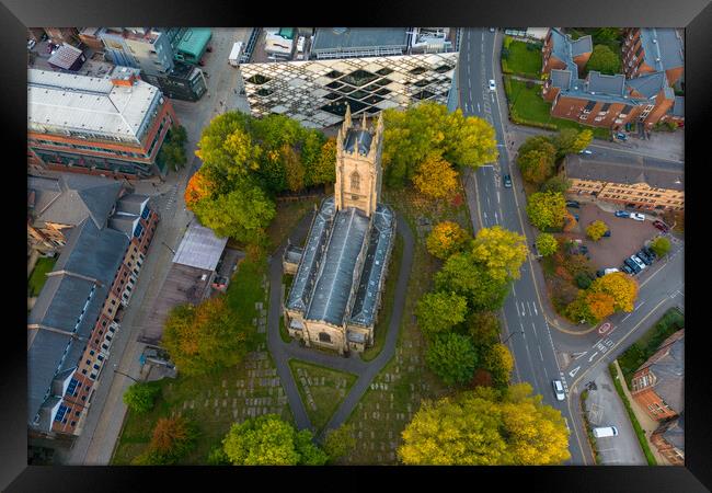 St Georges Church Sheffield Framed Print by Apollo Aerial Photography