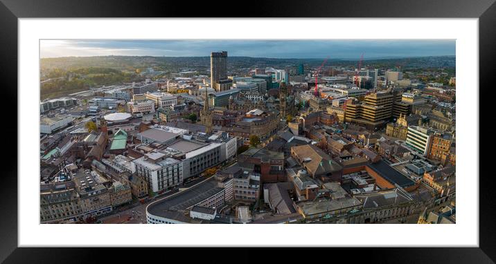 Sheffield City Centre Framed Mounted Print by Apollo Aerial Photography