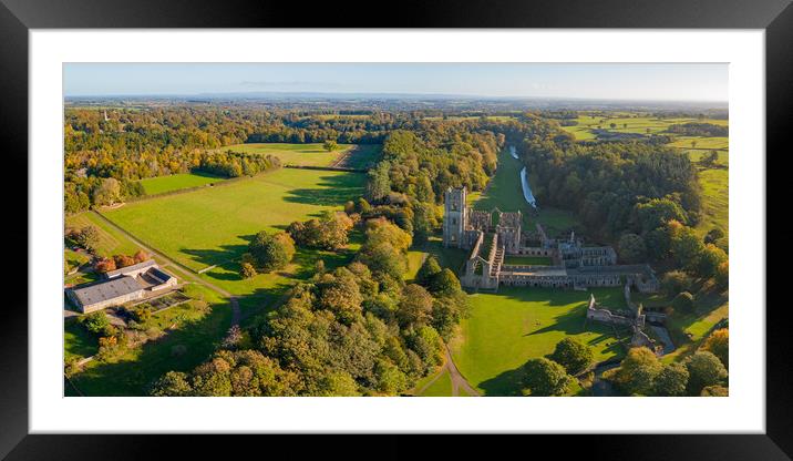 Fountains Abbey Framed Mounted Print by Apollo Aerial Photography