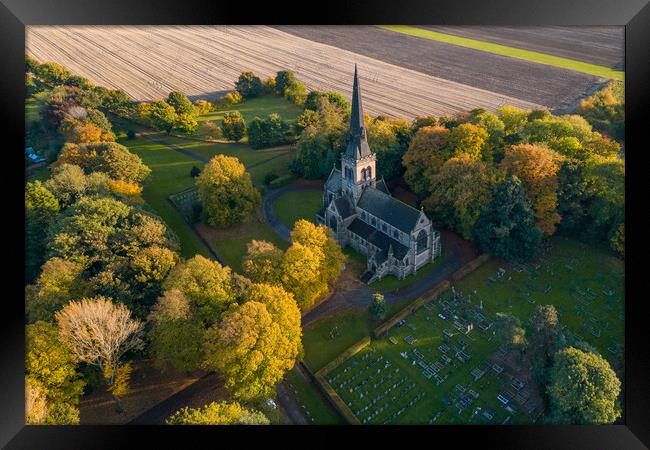 Wentworth Church Rotherham In Autumn Framed Print by Apollo Aerial Photography