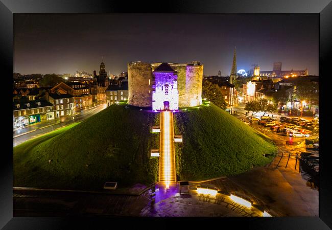 Cliffords Tower, York Castle Framed Print by Apollo Aerial Photography