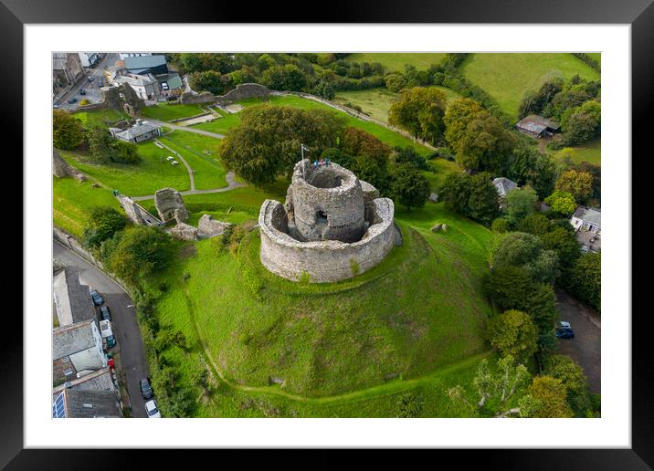 Launceston Castle From The Air Framed Mounted Print by Apollo Aerial Photography