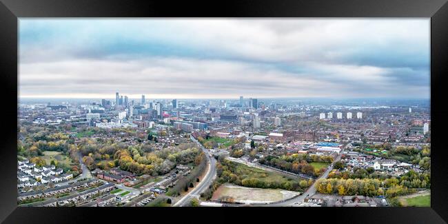 Manchester Skyline Framed Print by Apollo Aerial Photography