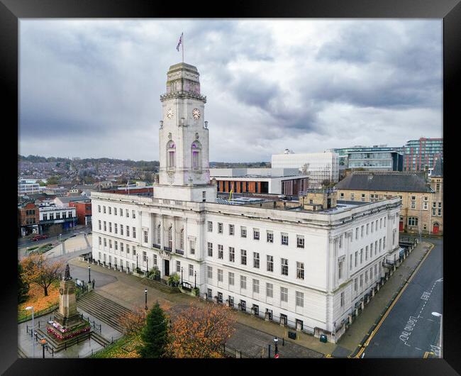 Barnsley Town Hall Framed Print by Apollo Aerial Photography