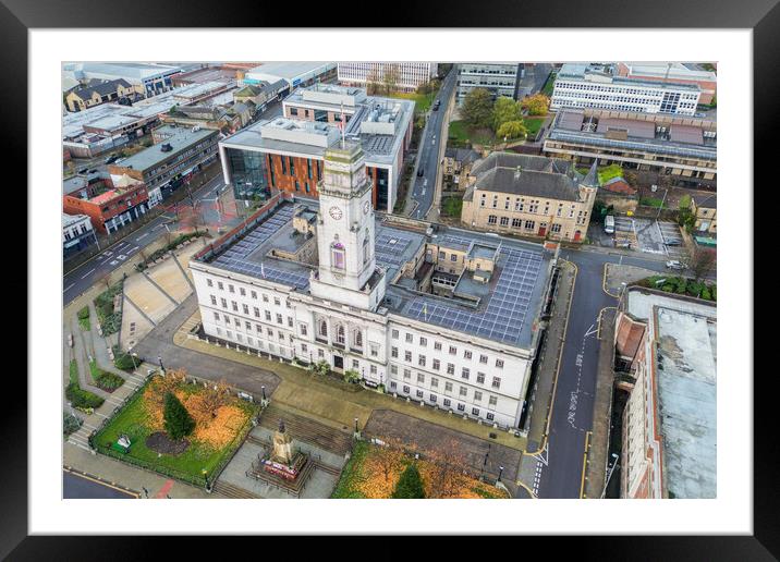 Barnsley Town Hall Framed Mounted Print by Apollo Aerial Photography