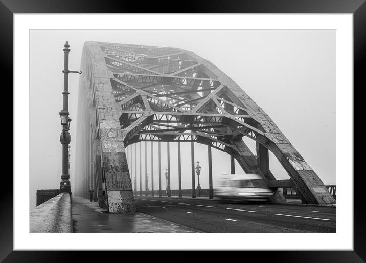 Tyne Bridge In The Fog Framed Mounted Print by Apollo Aerial Photography