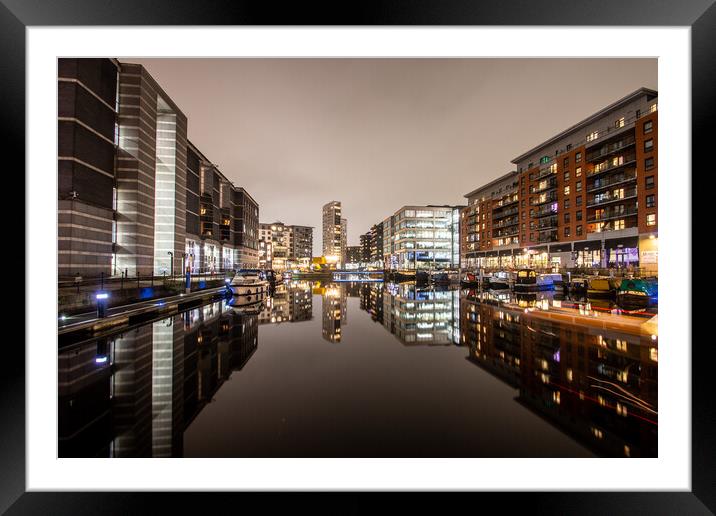 Leeds Dock Warm Tones Framed Mounted Print by Apollo Aerial Photography