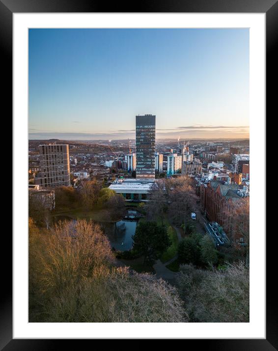 Sheffield Arts Tower Framed Mounted Print by Apollo Aerial Photography