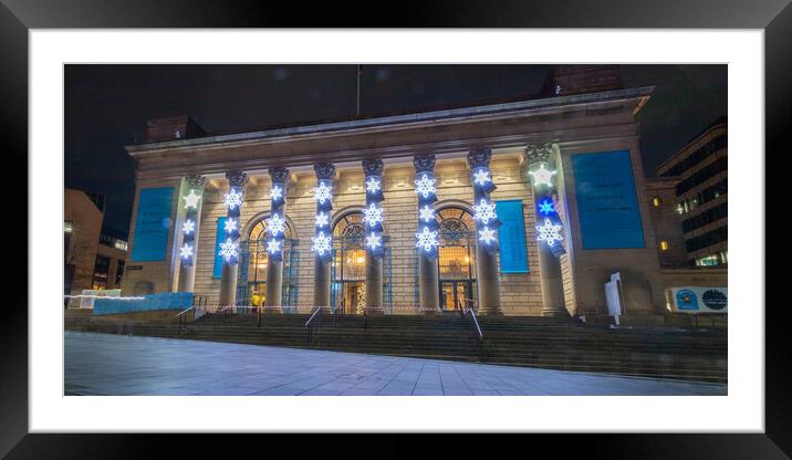 Sheffield City Hall at Christmas Framed Mounted Print by Apollo Aerial Photography