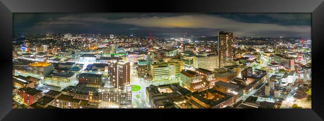 Sheffield at Night Framed Print by Apollo Aerial Photography