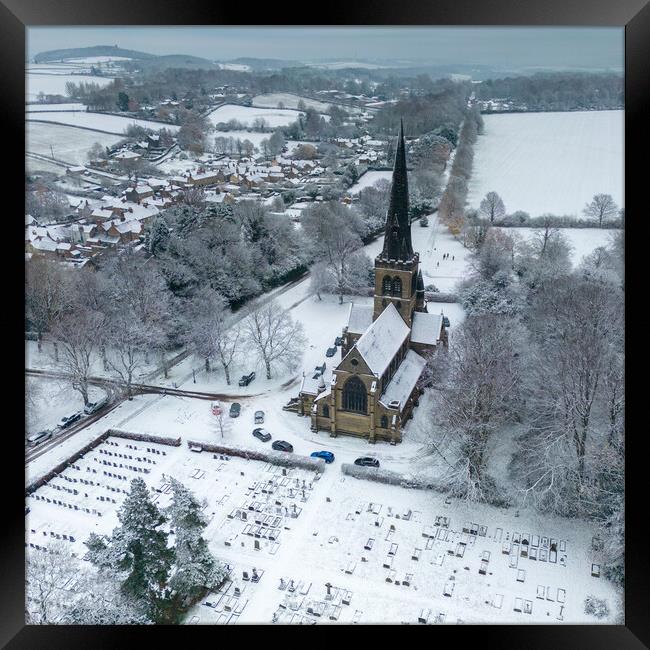 Wentworth Snowy Scene Framed Print by Apollo Aerial Photography