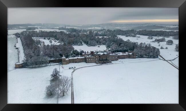 Wentworth Woodhouse Winter Wonderland Framed Print by Apollo Aerial Photography