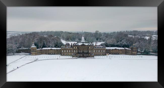 Wentworth Woodhouse Snow Fall Framed Print by Apollo Aerial Photography