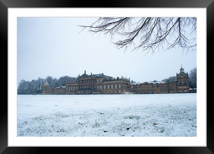 Wentworth Woodhouse Winter Framed Mounted Print by Apollo Aerial Photography