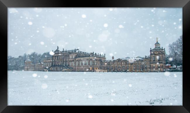 Wentworth Woodhouse Rotherham Snowy Morning Framed Print by Apollo Aerial Photography