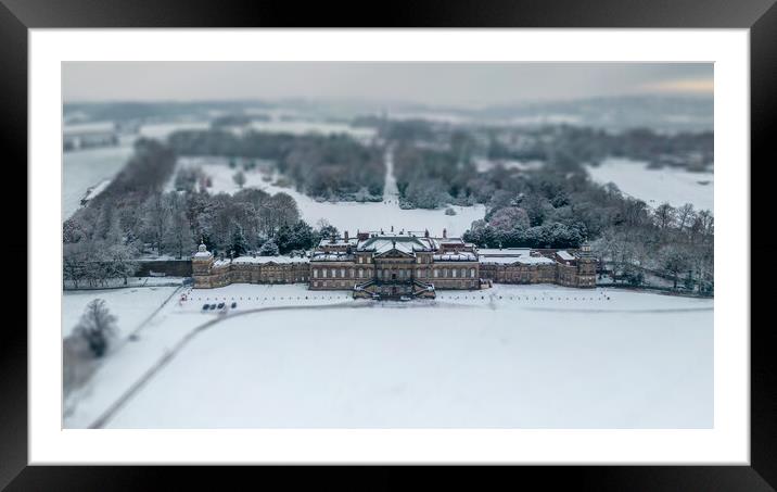 Wentworth Woodhouse Snow Framed Mounted Print by Apollo Aerial Photography