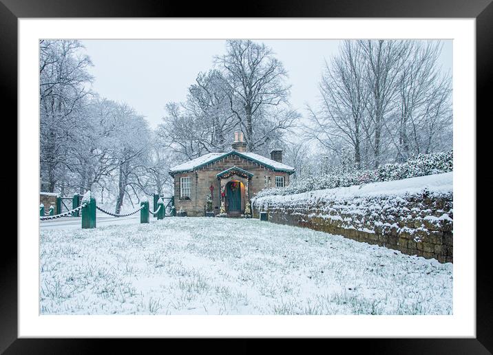 The Octagon Lodge In The Snow Framed Mounted Print by Apollo Aerial Photography