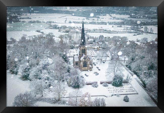 Wentworth Church Christmas Scene Framed Print by Apollo Aerial Photography
