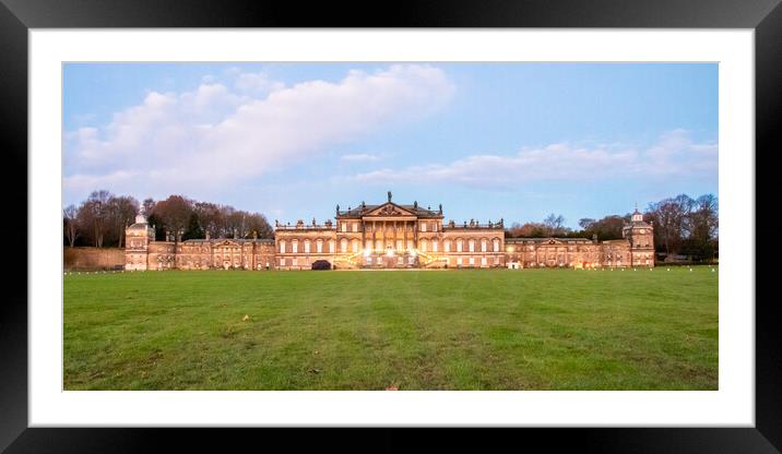 Wentworth Woodhouse Blue Hour Framed Mounted Print by Apollo Aerial Photography