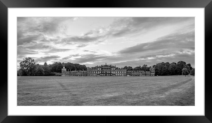 Wentworth Woodhouse Mono Framed Mounted Print by Apollo Aerial Photography