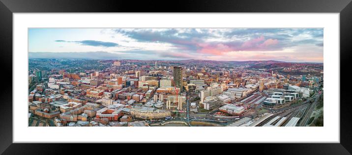 Sheffield City Sunrise Framed Mounted Print by Apollo Aerial Photography