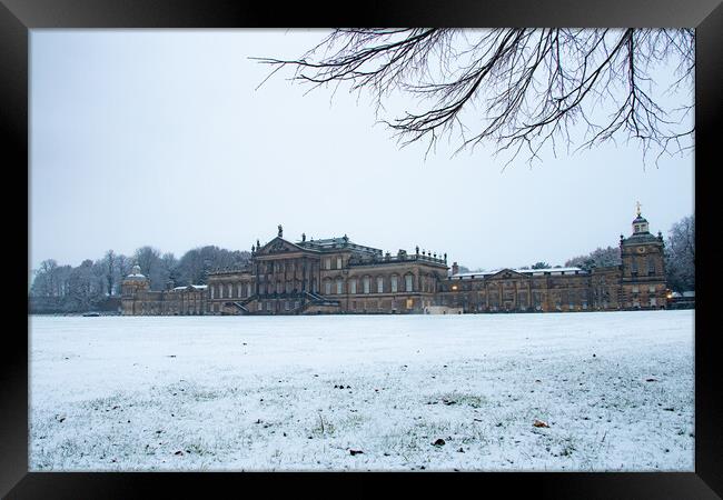 Wentworth Woodhouse Snowy Morning Framed Print by Apollo Aerial Photography