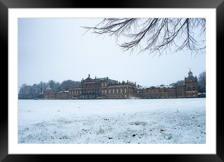 Wentworth Woodhouse Snowy Morning Framed Mounted Print by Apollo Aerial Photography