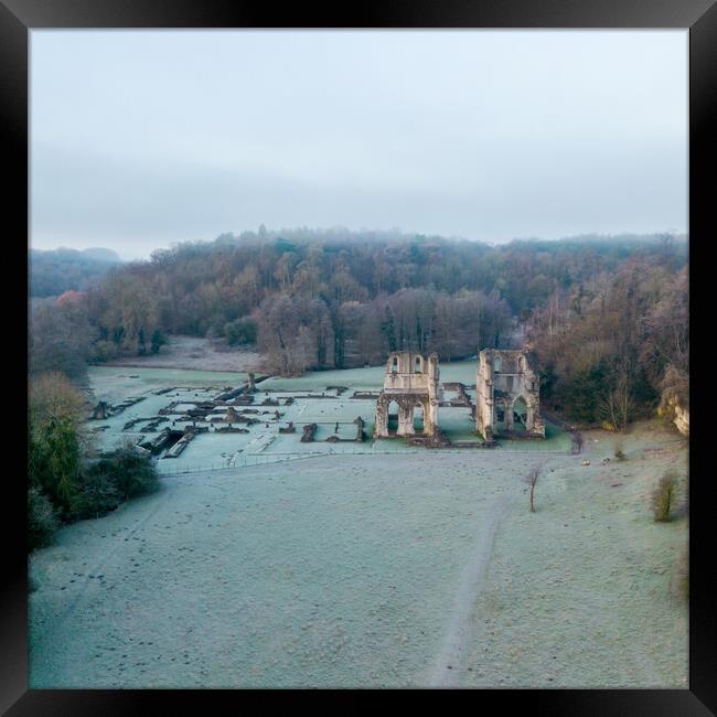 Roche Abbey Morning Mist Framed Print by Apollo Aerial Photography