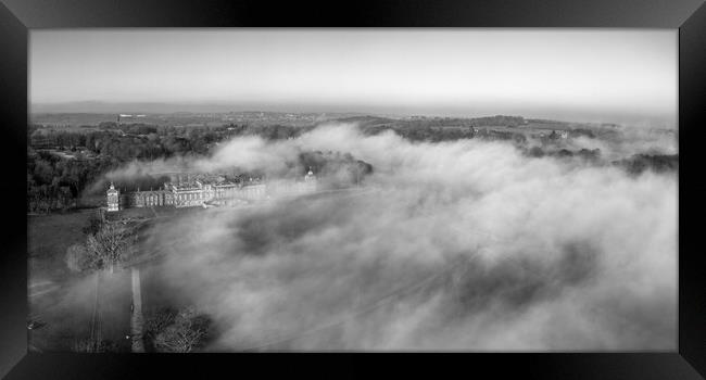 Wentworth Woodhouse In The Fog Framed Print by Apollo Aerial Photography