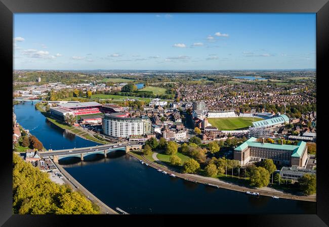 City Ground and Trent Bridge Framed Print by Apollo Aerial Photography