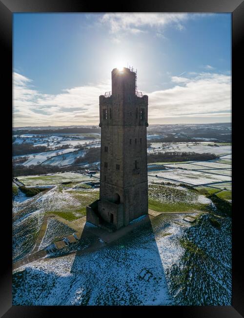 Castle Hill Silhouette Framed Print by Apollo Aerial Photography
