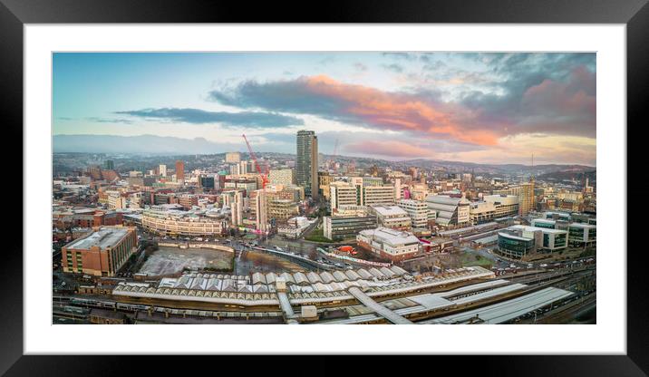 Sheffield Skyline Sunrise Framed Mounted Print by Apollo Aerial Photography