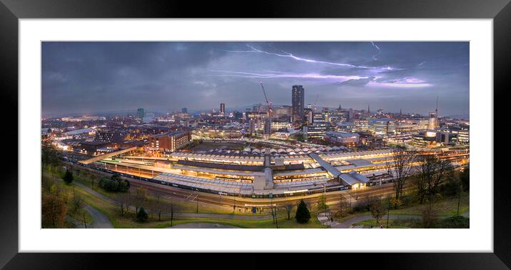 Sheffield Skyline Lightning Framed Mounted Print by Apollo Aerial Photography