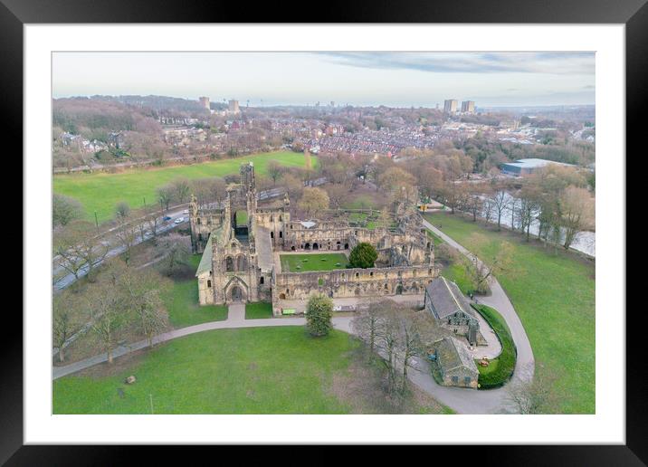 Kirkstall Abbey  Framed Mounted Print by Apollo Aerial Photography