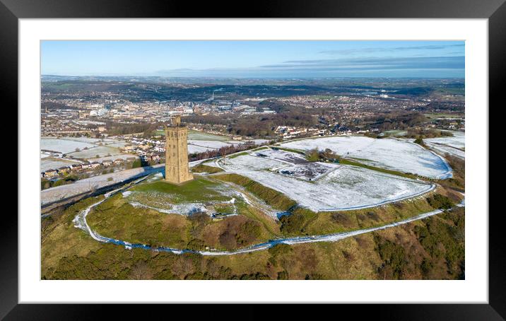 Castle Hill Huddersfield Framed Mounted Print by Apollo Aerial Photography