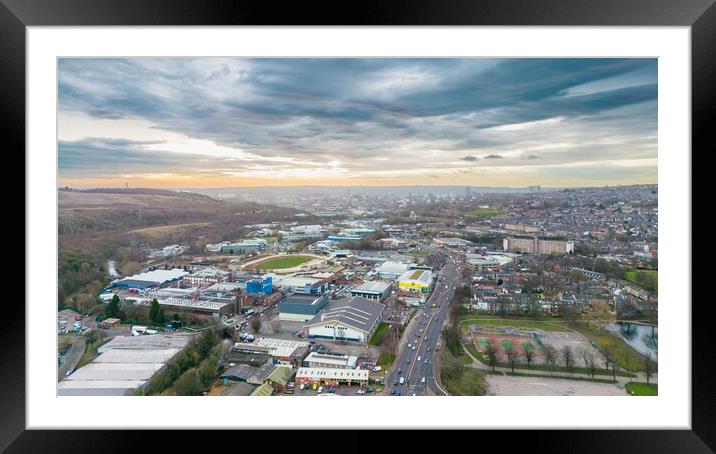 Sheffield From Hillsbrough Framed Mounted Print by Apollo Aerial Photography