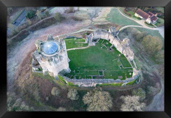 Conisbrough Castle Framed Print by Apollo Aerial Photography