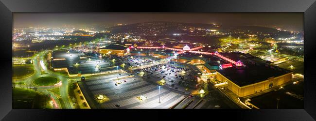 Meadowhall at Night Framed Print by Apollo Aerial Photography