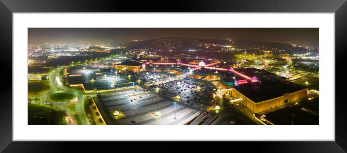 Meadowhall at Night Framed Mounted Print by Apollo Aerial Photography