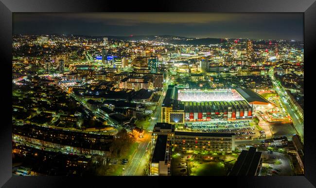 Bramall Lane at Night Framed Print by Apollo Aerial Photography