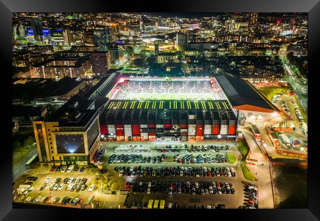 Bramall Lane Night Framed Print by Apollo Aerial Photography